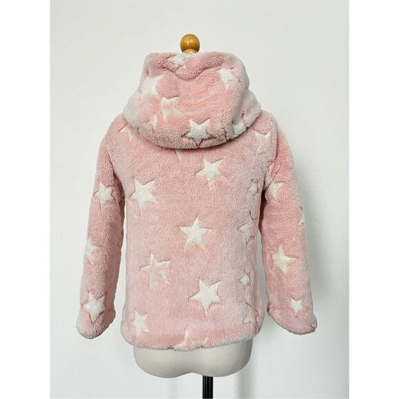 Me Jane Girls 4 Hooded Star Appliqué Faux Fur Jacket Coat - Picture 3 of 6